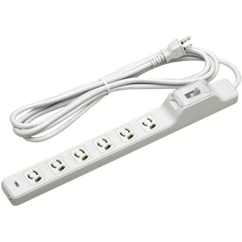 明工 15A安全ブレーカ付OA用抜け止め接地タップ6コ口コード5m MR7632TJ5 1 本