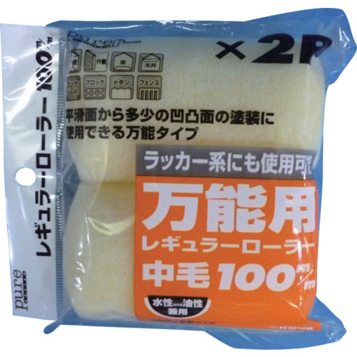 KOWA Pure R Roller 2P Medium Hair 100mm 11484 1 pc