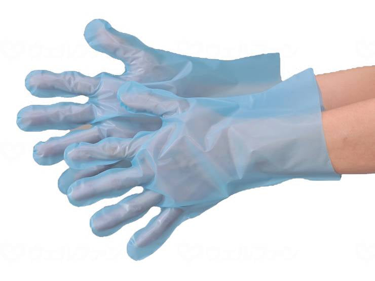 エブノエブケアエンボス絞り 箱入り ブルー 100枚入 ケース L