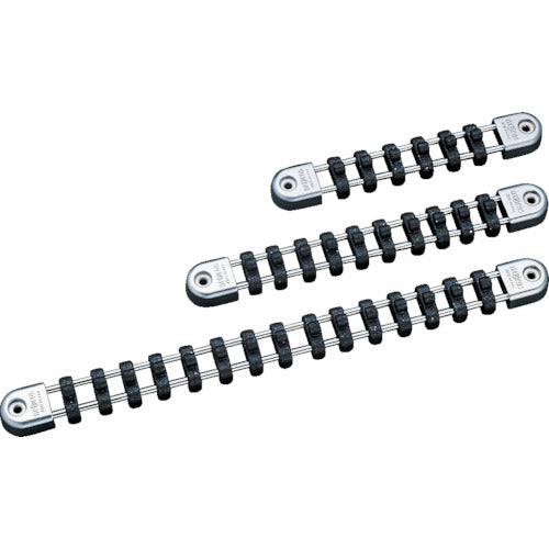 nepros 6.3 sq. socket holder, 6.35 mm drive, 10 sockets, total length 219 mm, NEHB210, 1 piece