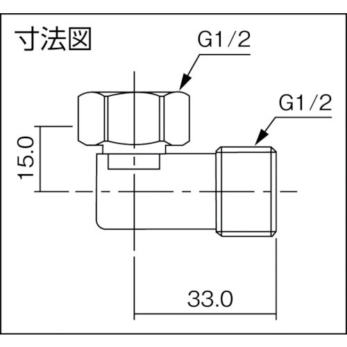 KAKUDAI 수도 배관용 조인트 너트 부착 플렉스용 소곡 엘보 호칭 지름 G1/2 646-111-13 1개