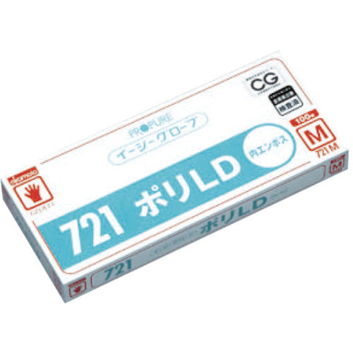 オカモト イージーグローブ721ポリLD内エンボス S (100枚入) 721S 1 箱