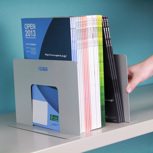 OP Bookends Wide Type 2 Pieces Set Grey Width 280 x Depth 155 x Height 190mm BE-10 1 Set