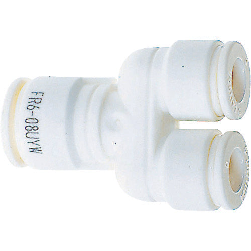 チヨダ チューブ継手 ファイブ異径ユニオンワイ W(白) 6mm(2箇所)×8mm FR6-08UYW 1 個