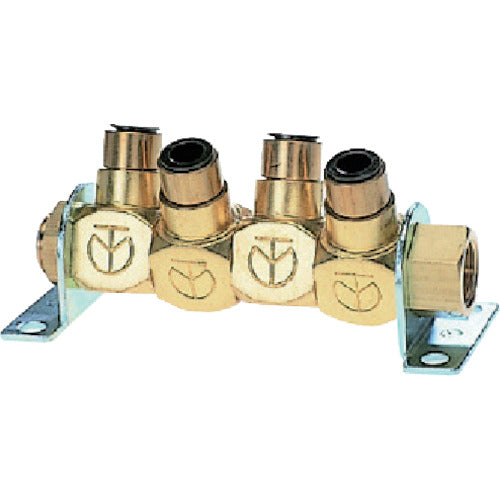 チヨダ エア分岐管 フリージョイント4 4WAY 適用チューブ6mm ネジサイズRc1/4 4MM1-06 1 個