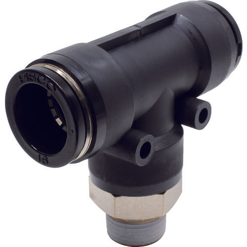 PISCO 튜브 피팅 티 적합 외경 16×16mm 접속 구경 R3/8 PB16-03 1개