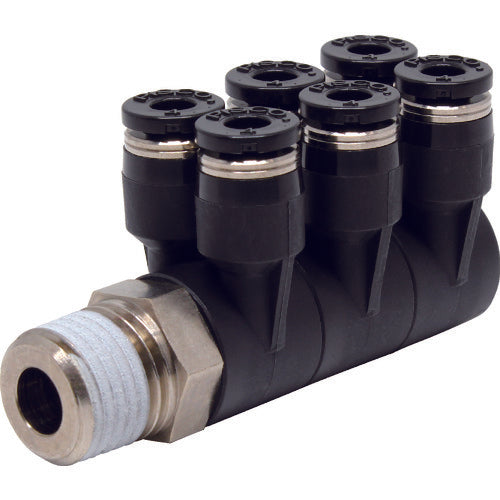 PISCO 튜브 피팅 트리플 브랜치 에이 튜브 4 접속 구경 R1/4 PAT4-02 1개