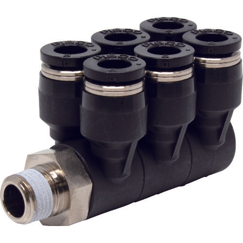 PISCO 튜브 피팅 트리플 브랜치 에이 튜브 6 접속 구경 R1/8 PAT6-01 1개