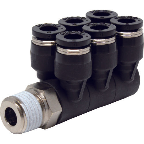 PISCO 튜브 피팅 트리플 브랜치 에이 튜브 6 접속 구경 R1/4 PAT6-02 1개