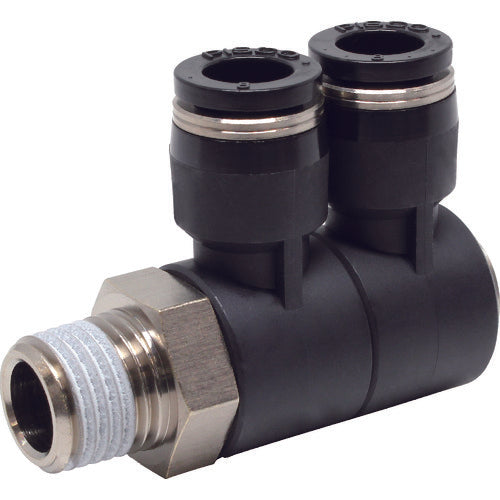 PISCO チューブフィッティング ダブルユニバーサルエルボチューブ8ネジ02 PHW8-02 1 個