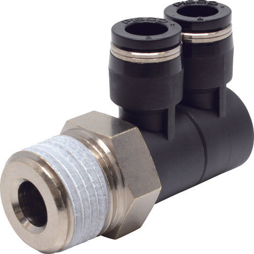 PISCO チューブフィッティング ダブルユニバーサルエルボチューブ8ネジ04 PHW8-04 1 個