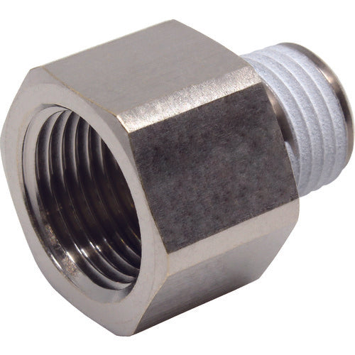 PISCO Tube Fitting Extension Joint Bush Male Thread R1/4 Female Thread Rc3/8 PF02-03 1 pc