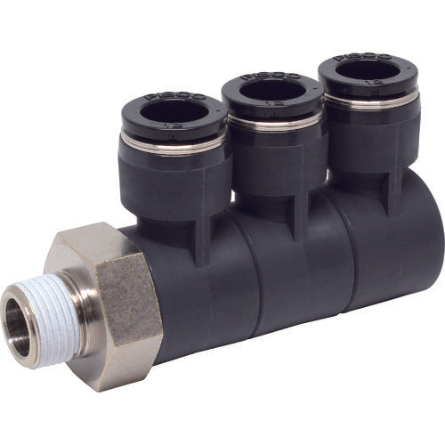 PISCO Tube Fitting Triple Universal Elbow Tube 12 Connection Size R3/8 PHT12-03 1 pc