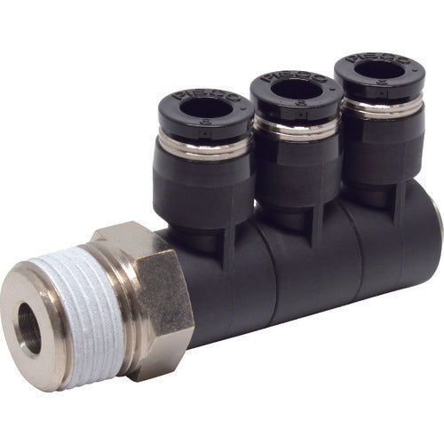 PISCO Tube Fitting Triple Universal Elbow Tube 6 Connection Size R3/8 PHT6-03 1 pc