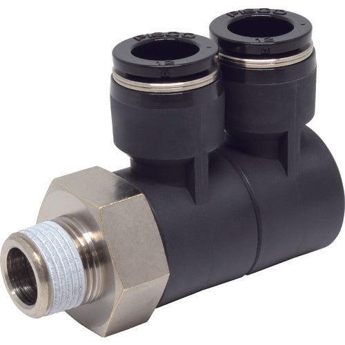 PISCO チューブフィッティング ダブルユニバーサルエルボチューブ12ネジ03 PHW12-03 1 個