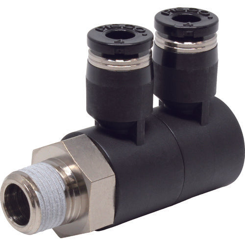 PISCO チューブフィッティング ダブルユニバーサルエルボチューブ4ネジ01 PHW4-01 1 個