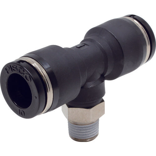 PISCO 튜브 피팅 티 적합 외경 10×10mm 접속 구경 R1/8 PB10-01 1개