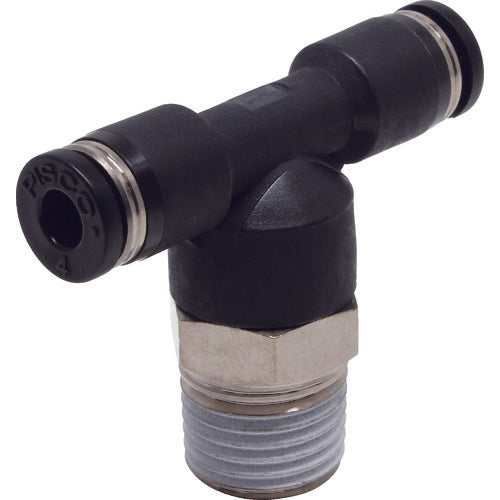 PISCO 튜브 피팅 티 적합 외경 4×4mm 접속 구경 R1/4 PB4-02 1개