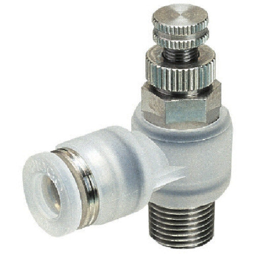 PISCO Throttle Valve PP Elbow Tube 4 Thread R1/8 PJNC401 1 pc