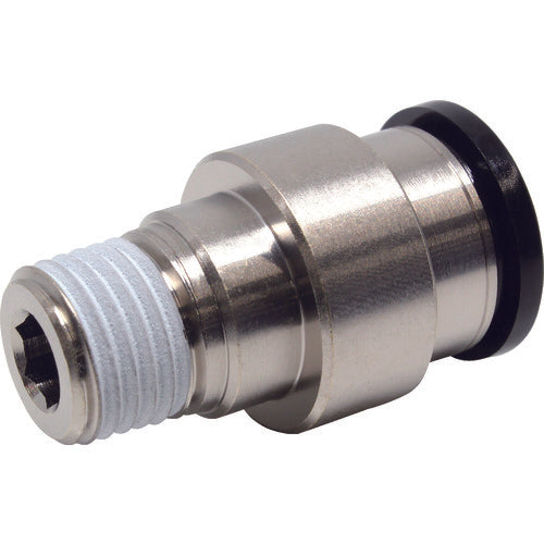 PISCO Tube Fitting Hexagonal Socket Straight Tube 12 Connection Diameter R1/4 POC12-02 1 pc