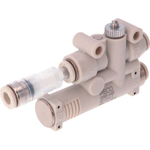 PISCO Vacuum Generator with Destruction Function, Atmospheric Release Specification, Vacuum Filter Nozzle 05 Port 4 Supply 4 Discharge 4 VYH05-444F 1 pc
