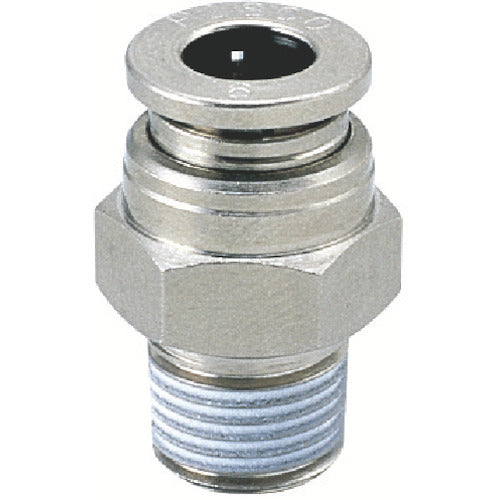 PISCO Tube Fitting Brass Straight Tube 4 Thread R1/8 Rubber FKM No Cover KC4-01-1-F 1 pc