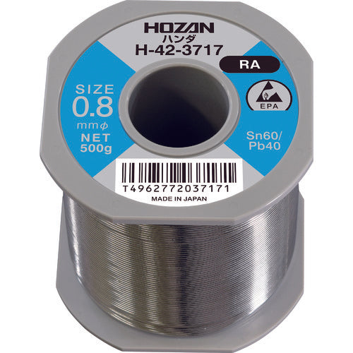 HOZAN solder (Sn60%) 0.8mmφ・500g H-42-3717 1 roll