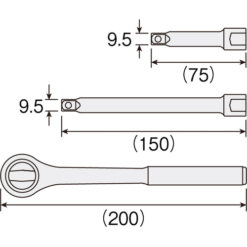 HOZAN Socket Wrench Set W-511 1S