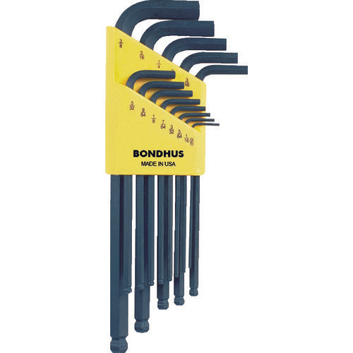 BONDHUS 볼 포인트 L-렌치 롱 인치 세트 13개 세트(0.050-3/8) BLX-13 1 세트