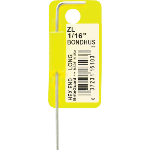 BONDHUS 육각 L-렌치 롱 1/16인치 ZL1/16 1개