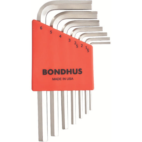BONDHUS 육각 L-렌치 쇼트 도금 세트 7개 세트(1.5-6mm) HLX7MSB 1 S
