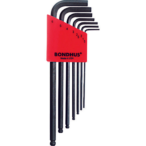 BONDHUS Ball Point L-Wrench Long Set of 7 (1.5-6mm) BLX7M 1 S
