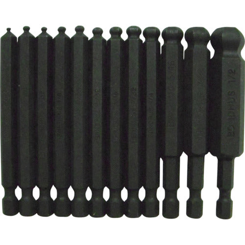 BONDHUS 볼 포인트 파워 비트 인치 세트 12 개 세트 (5/64-1/2) BHX12 1 S