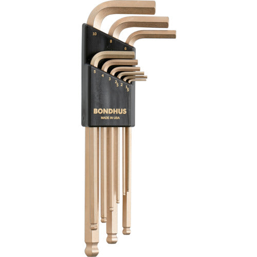 BONDHUS Ball Point L-Wrench Gold Set of 9 (1.5-10mm) BLX9MG 1 S