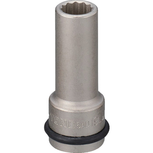 TONE インパクト用ソケット(自動車整備用) ヘッドボルトフライホイルソケット 19mm 6AD-19L 1 個