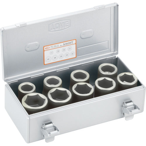 TONE Impact Socket Set (for Automotive Maintenance) (for Wheel Nuts) 25.4mm Drive 9-Piece Set A809T 1 S
