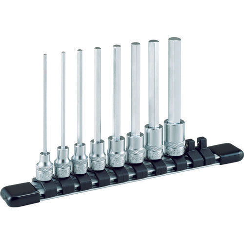 TONE Long Hexagon Socket Set (with holder) 8pcs, 6.35mm drive, HH208L 1 S