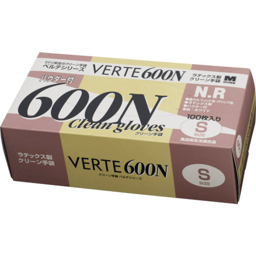 미도리 안전 천연 고무 디스포 장갑 S사이즈(100장입) VERTE-600N-S 1 상자
