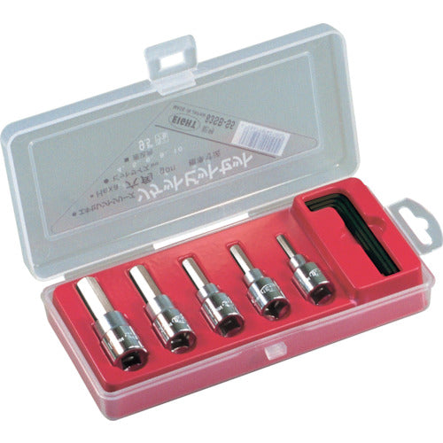 에이트 육각 소켓 비트 표준 치수(삽입각 9.5mm) 5개 세트 4~10mm 83SB-S5 1 S