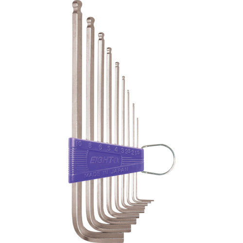 EIGHT Hexagonal Wrench Ball Point Extra Long 9 Piece Set 1.5-10mm BHS-9 1 S