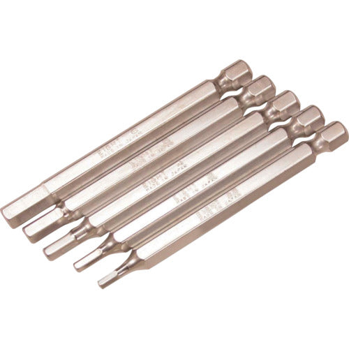 エイト 六角棒ビット 対辺6.35mm 溝9mm 5mmX75 単品 EA-63 5MMX75 1 本