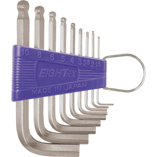 에이트 육각봉 스패너 테이퍼 헤드 표준 치수 9개 세트 1.5~10mm TS-9 1 S