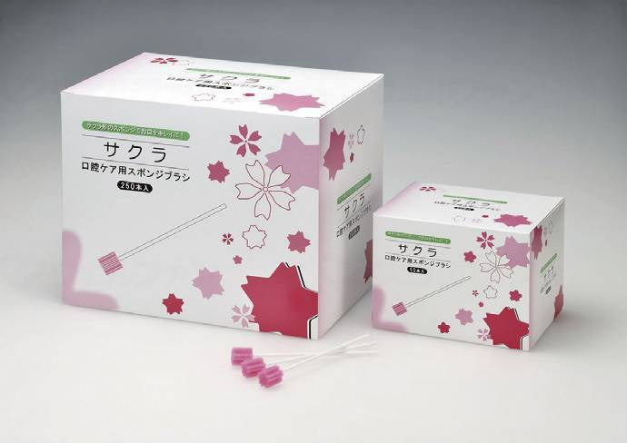 Saito Kogyo Oral Care Sponge Brush Sakura 50 Pieces