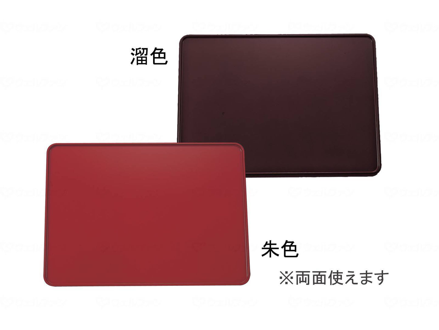 Tokai Kosho ABS reversible long tray (non-slip) lacquer/vermilion