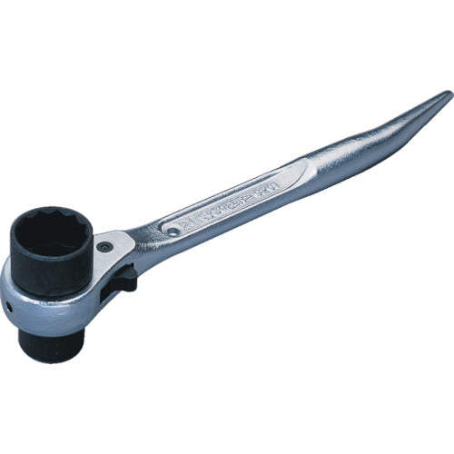 Super curved double-ended ratchet wrench, mini short type, size: 17 x 21, SSR1721, 1 piece