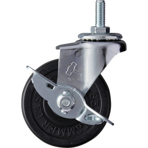 해머 나사 포함 선회식 고무 바퀴 65mm W3/8 스토퍼 부착 415A-20R65 1개