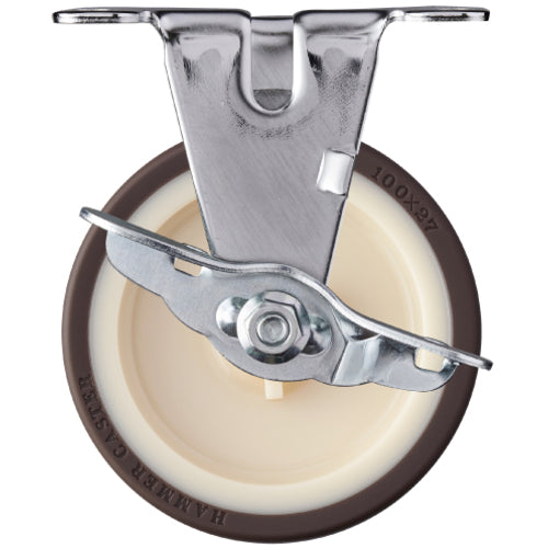해머 플레이트식 캐스터 플레이트식 캐스터 E 시리즈 고정 SP 부착 바퀴 직경 100mm 우레탄 자동차 415ER-UR100 1개