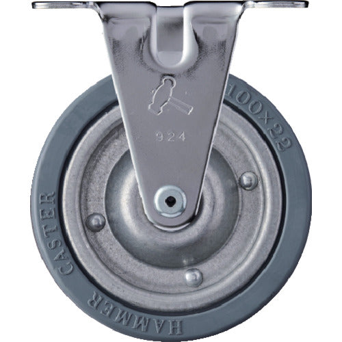 망치 고정식 고무 바퀴(스틸 휠) 100mm 420ER-PR100 1개