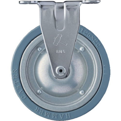 망치 고정식 고무 바퀴(스틸 휠) 125mm 420ER-PR125 1개