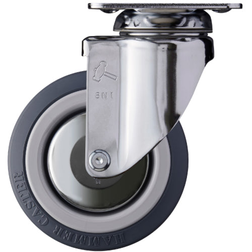 해머 플레이트식 캐스터 플레이트식 캐스터 자재 우레탄 바퀴(나일론 휠·볼 베어링) 920M-KUB100 1개